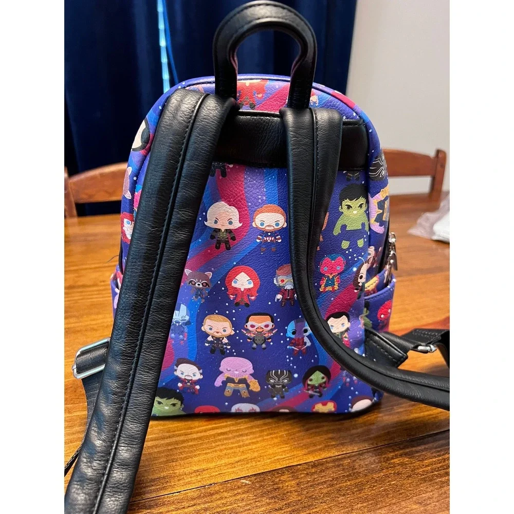 Loungefly Marvel Avengers Mini Backpack Purple Chibi Print Excellent